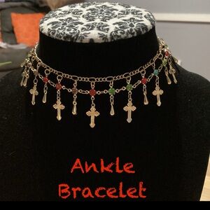 Dangling Crosses Ankle Bracelet